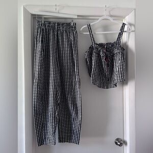 Free People Gingham Pant Set